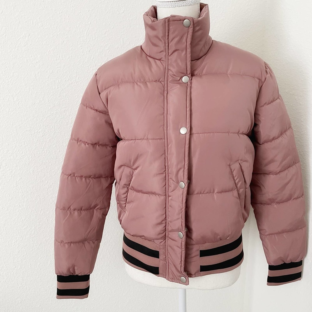 Fashion Nova Pink Mrs.Jackson Puffer Jacket Size S